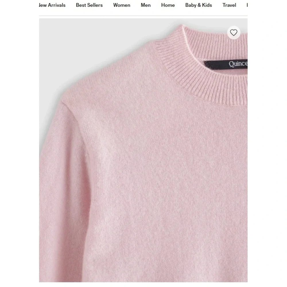 Quince Mongolian Cashmere Crewneck Sweater Pink Small New With Tags